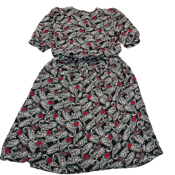 Vintage Perceptions Union Made Dress – Paisley Rose Print, 70s/80s Boho Midi - Picture 3 of 10